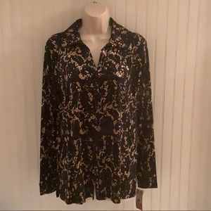 NEW Sequin embellished button down shirt